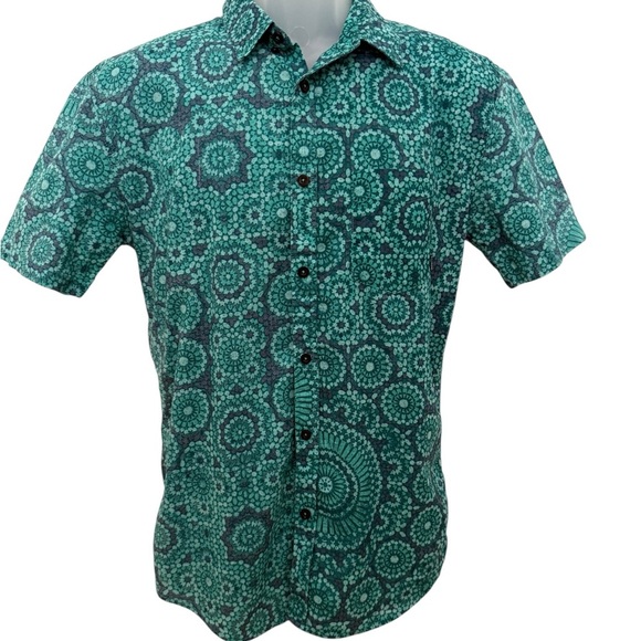 BILLABONG Green Aloha Hawaiian Tropical Collared Shirt Men S Small - Picture 1 of 5